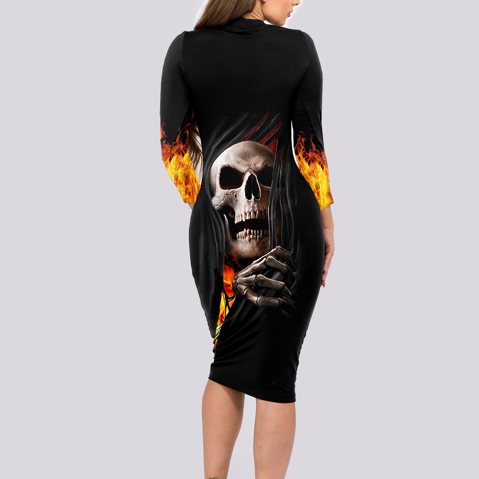 skull-long-sleeve-bodycon-dress-skeleton-ripped-inside-flame