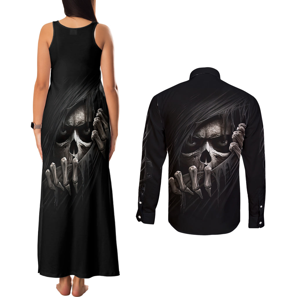 skull-couples-matching-tank-maxi-dress-and-long-sleeve-button-shirts-evil-skeleton-look-inside