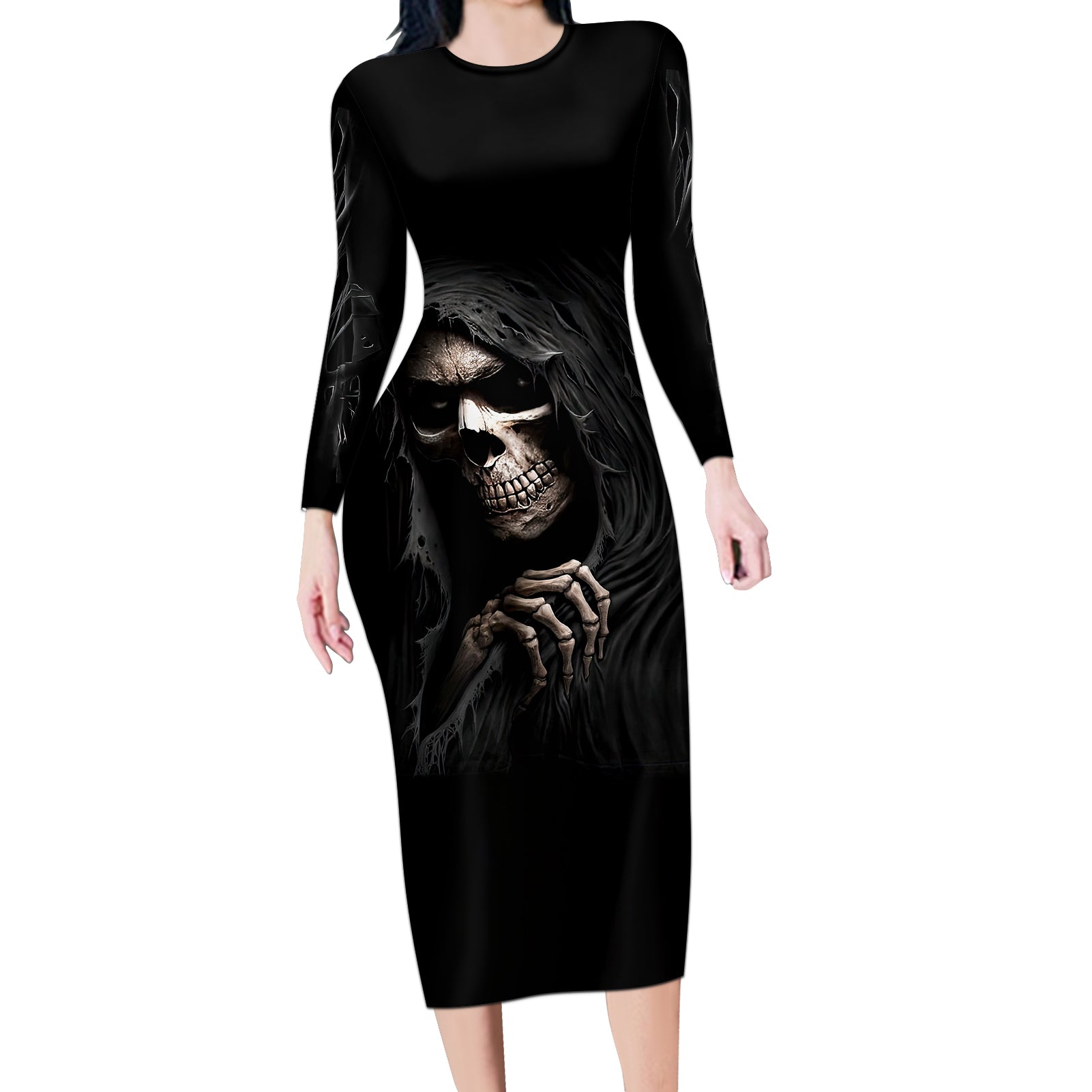 skull-long-sleeve-bodycon-dress-evil-skeleton-look-inside