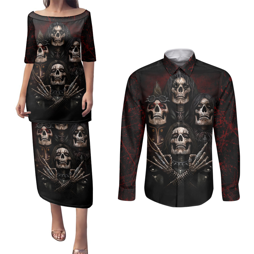 skull-couples-matching-puletasi-dress-and-long-sleeve-button-shirts-boy-band-queen