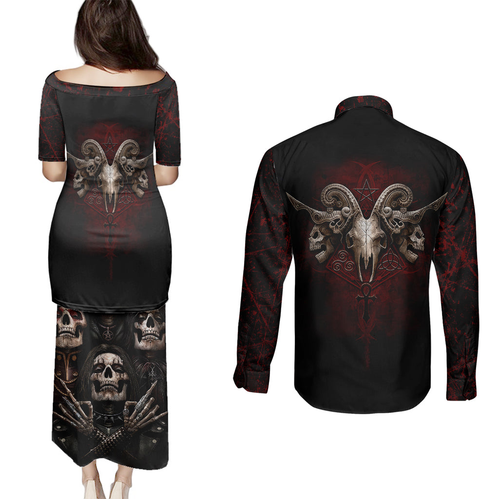 skull-couples-matching-puletasi-dress-and-long-sleeve-button-shirts-boy-band-queen