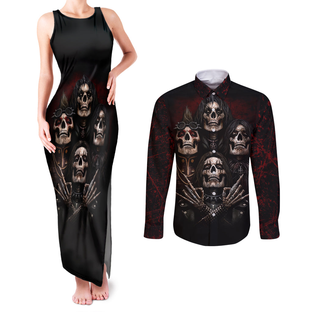 skull-couples-matching-tank-maxi-dress-and-long-sleeve-button-shirts-boy-band-queen