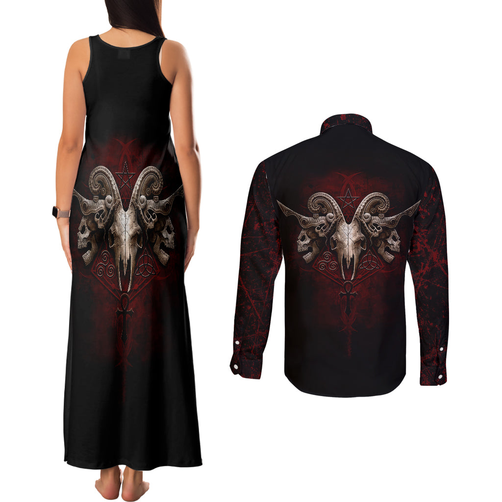 skull-couples-matching-tank-maxi-dress-and-long-sleeve-button-shirts-boy-band-queen