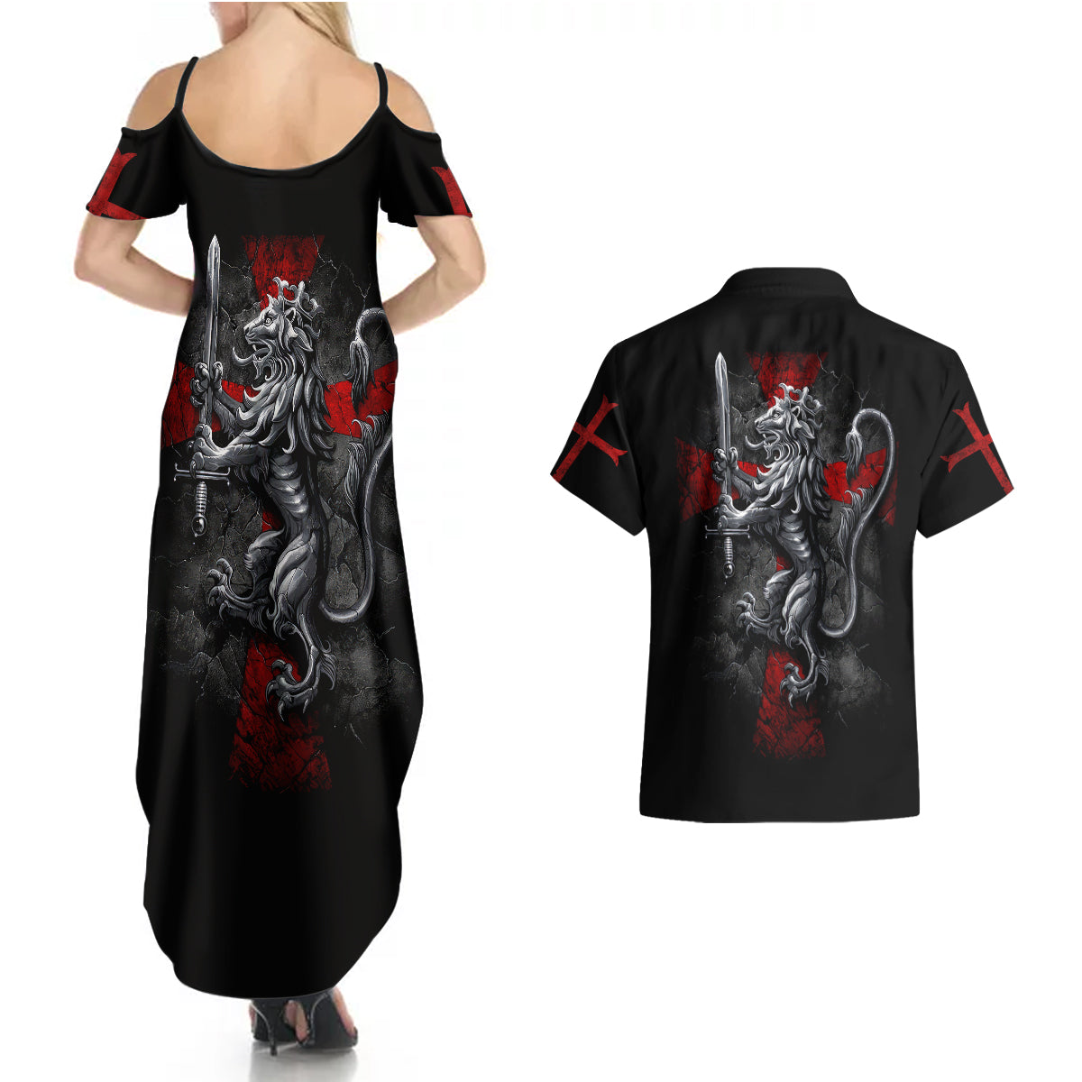 skull-couples-matching-summer-maxi-dress-and-hawaiian-shirt-death-skull-crusader
