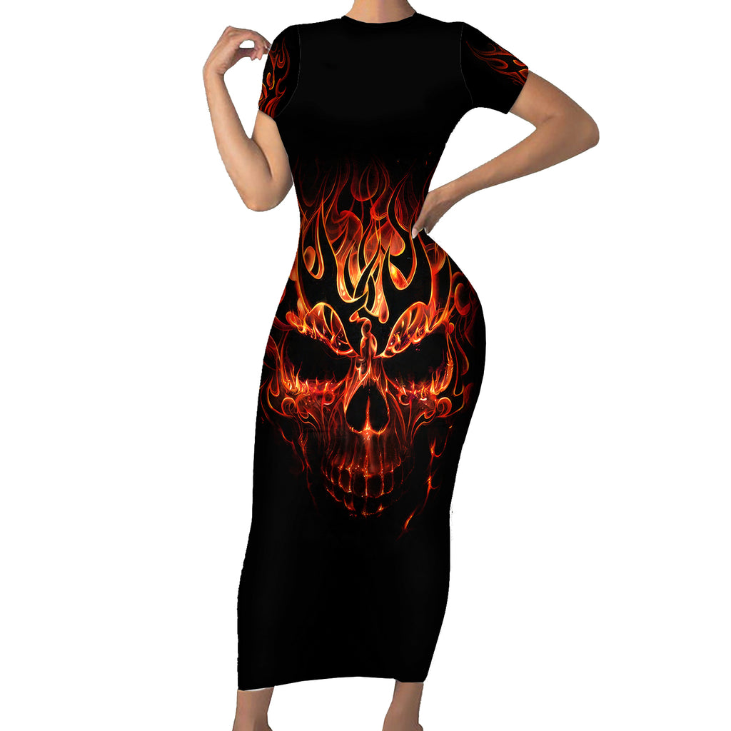 skull-short-sleeve-bodycon-dress-fire-skull-tattoo-scream