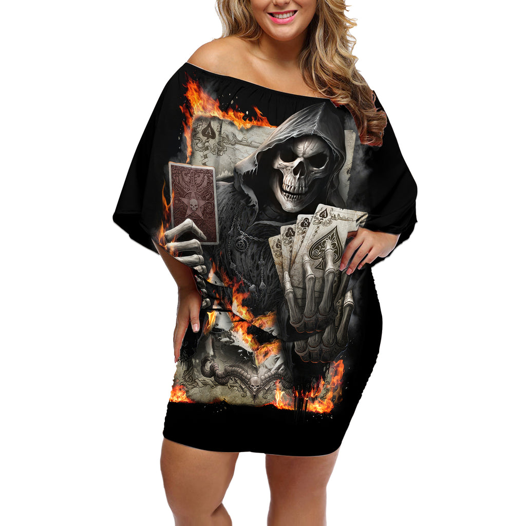 skull-off-shoulder-short-dress-gambling-death-fire