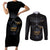 skull-couples-matching-short-sleeve-bodycon-dress-and-long-sleeve-button-shirts-golden-skull-gangster