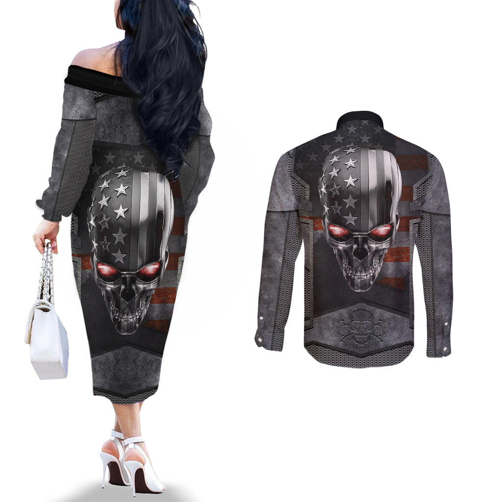 skull-couples-matching-off-the-shoulder-long-sleeve-dress-and-long-sleeve-button-shirts-metal-head-skull-american