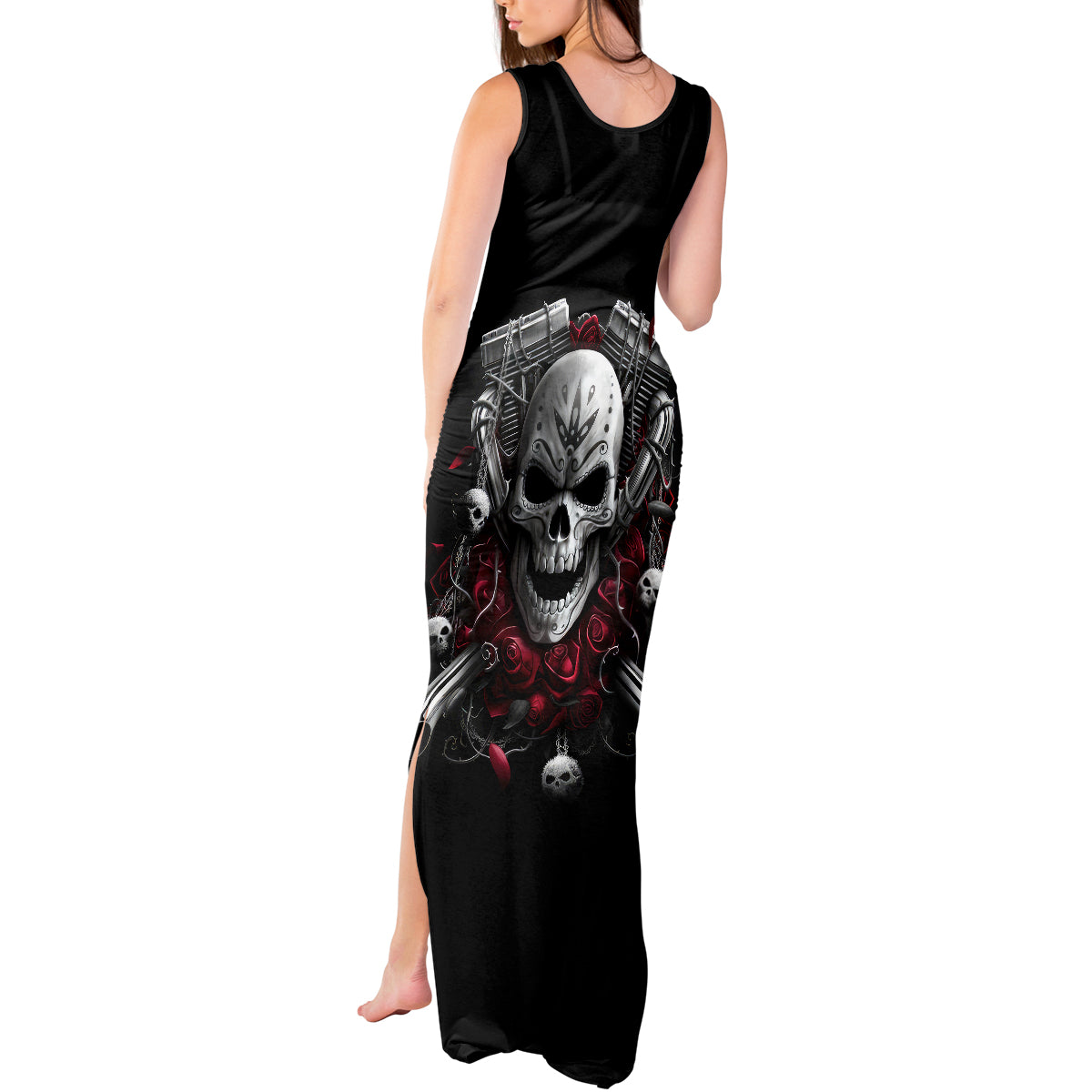 skull-tank-maxi-dress-riding-motocycle-girl-rose