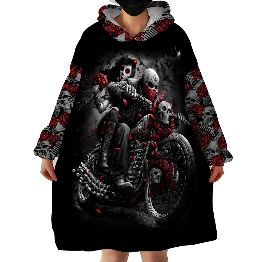 skull-wearable-blanket-hoodie-riding-motocycle-girl-rose