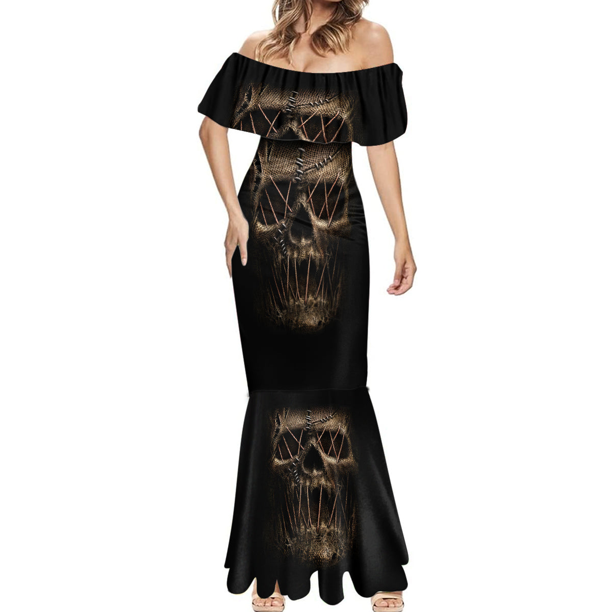 skull-mermaid-dress-mummy-face-inside