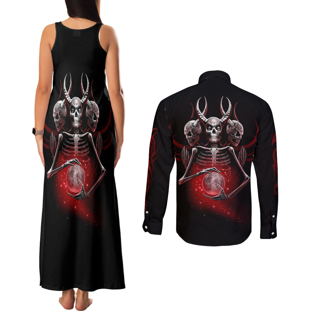 skull-couples-matching-tank-maxi-dress-and-long-sleeve-button-shirts-prayer-skull