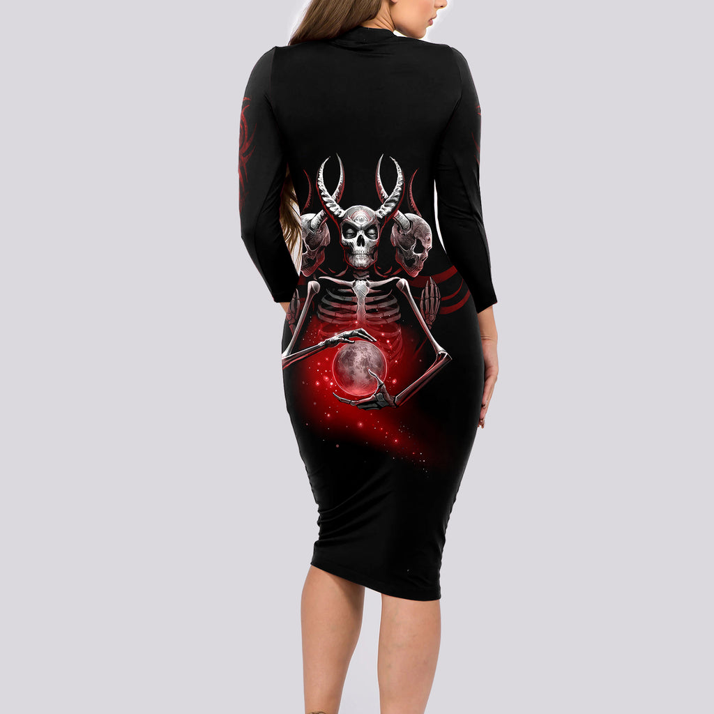 skull-long-sleeve-bodycon-dress-prayer-skull