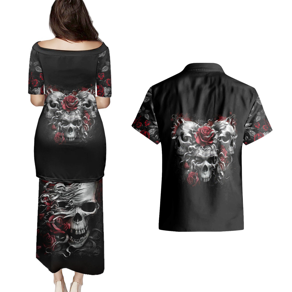 skull-couples-matching-puletasi-dress-and-hawaiian-shirt-three-skull-no-see-evil-rose