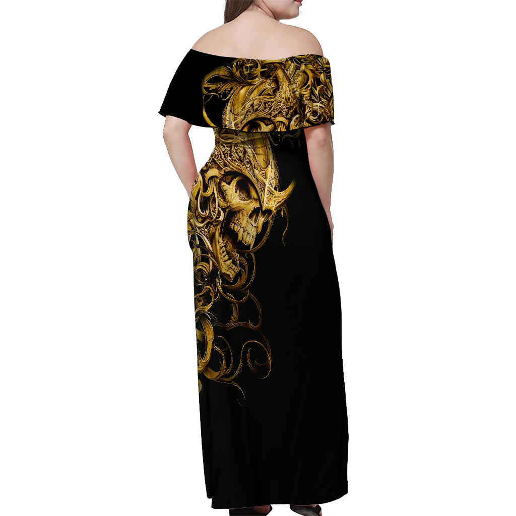 skull-off-shoulder-maxi-dress-golden-warrior-royal
