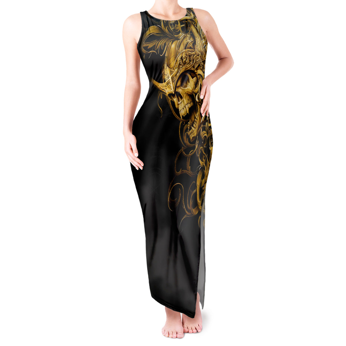 skull-tank-maxi-dress-golden-warrior-royal