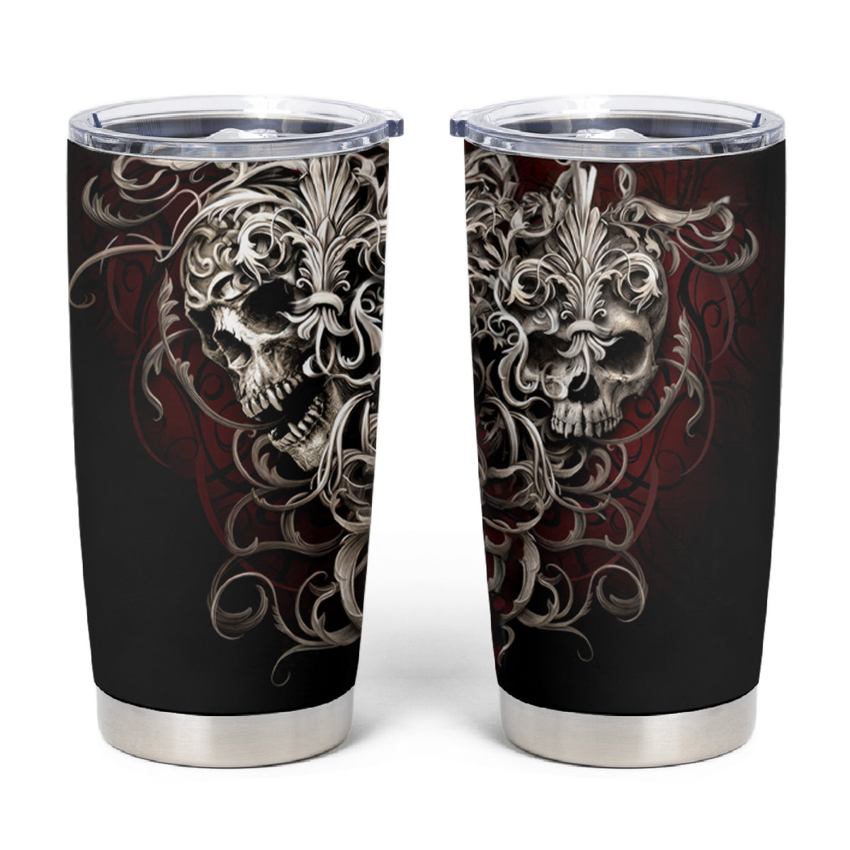 Skull Tumbler Cup Silver Warrior Royal