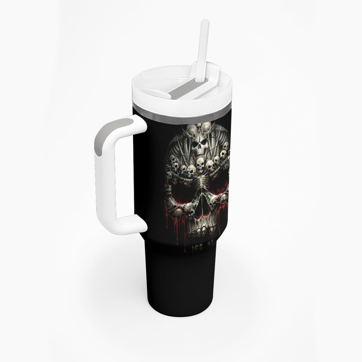 Skull Tumbler With Handle Head Skeleton Cross Skull