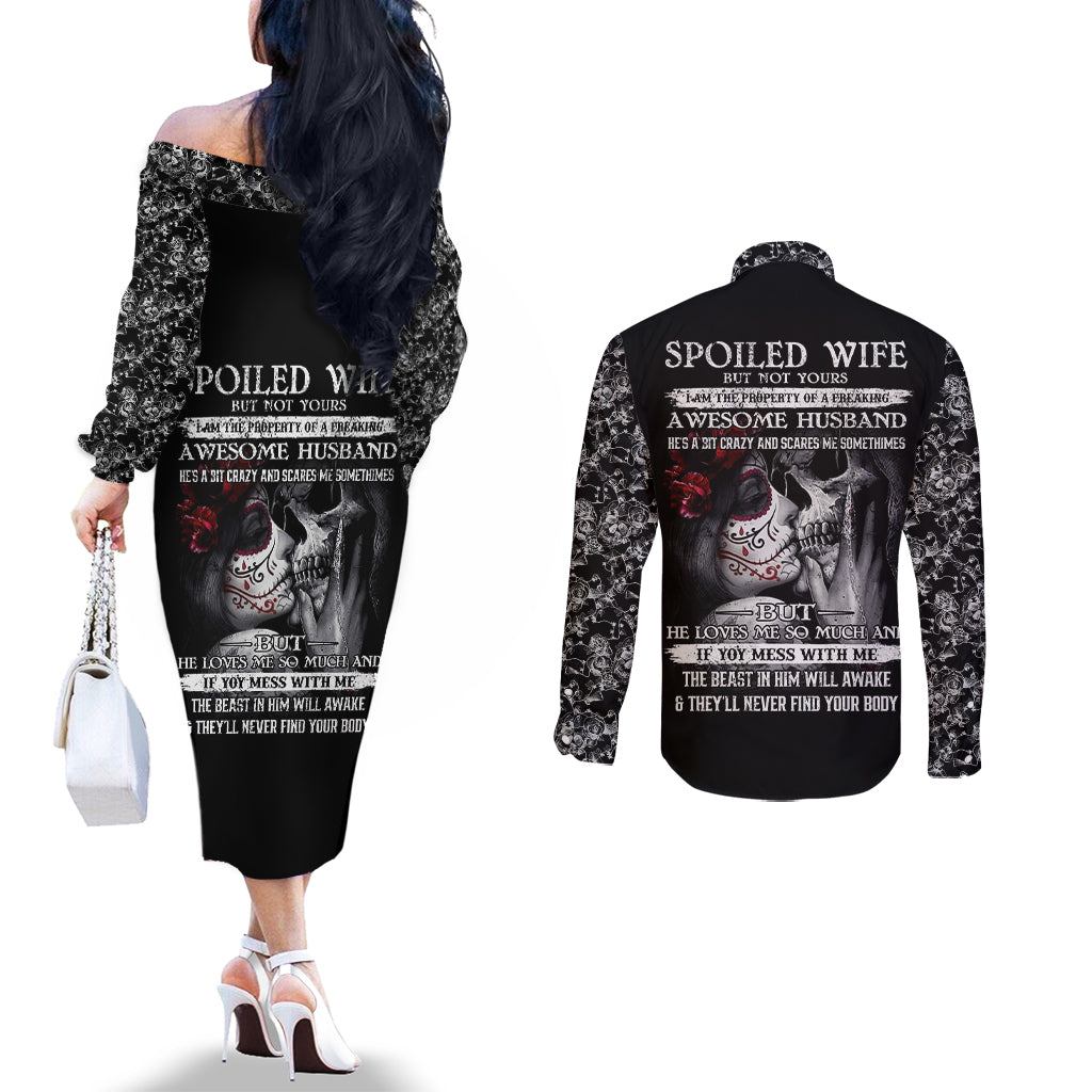 skull-couples-matching-off-the-shoulder-long-sleeve-dress-and-long-sleeve-button-shirts-skull-girl-spoiled-wife