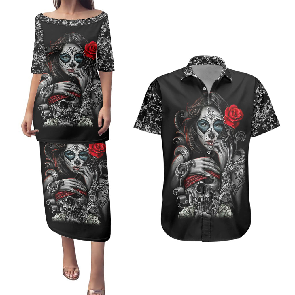 skull-couples-matching-puletasi-dress-and-hawaiian-shirt-skull-girl-spoiled-wife