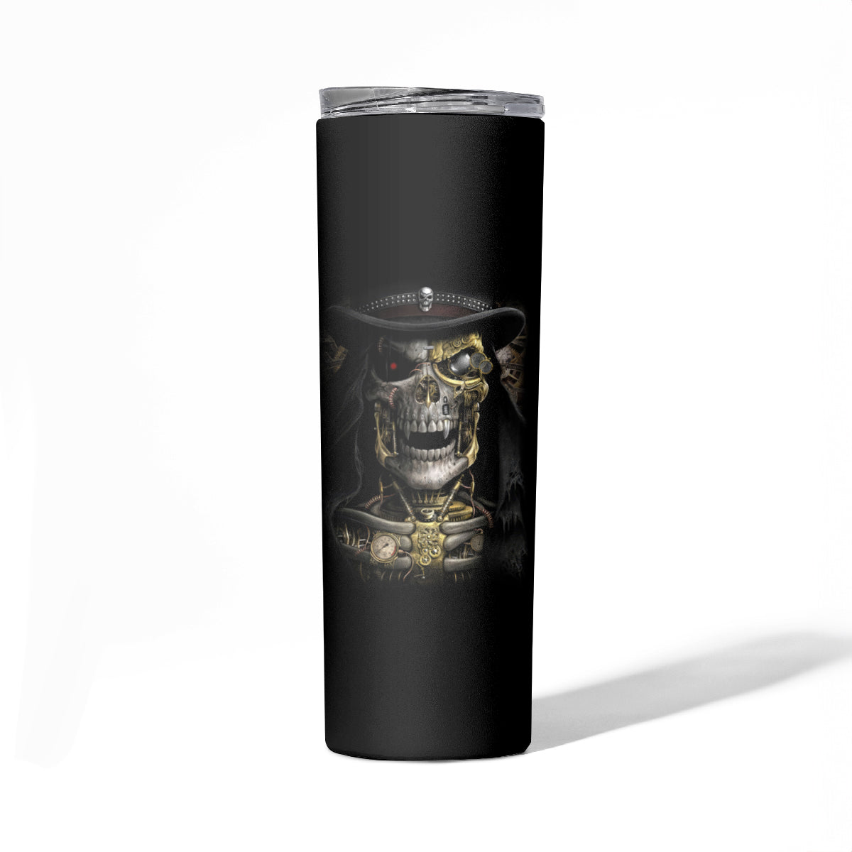 Skull Skinny Tumbler Golden Skull Steampunk