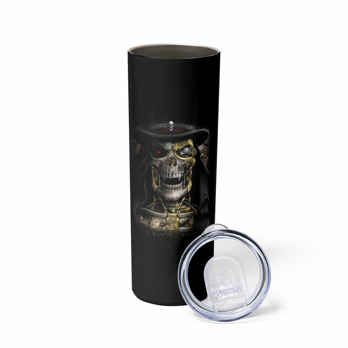 Skull Skinny Tumbler Golden Skull Steampunk