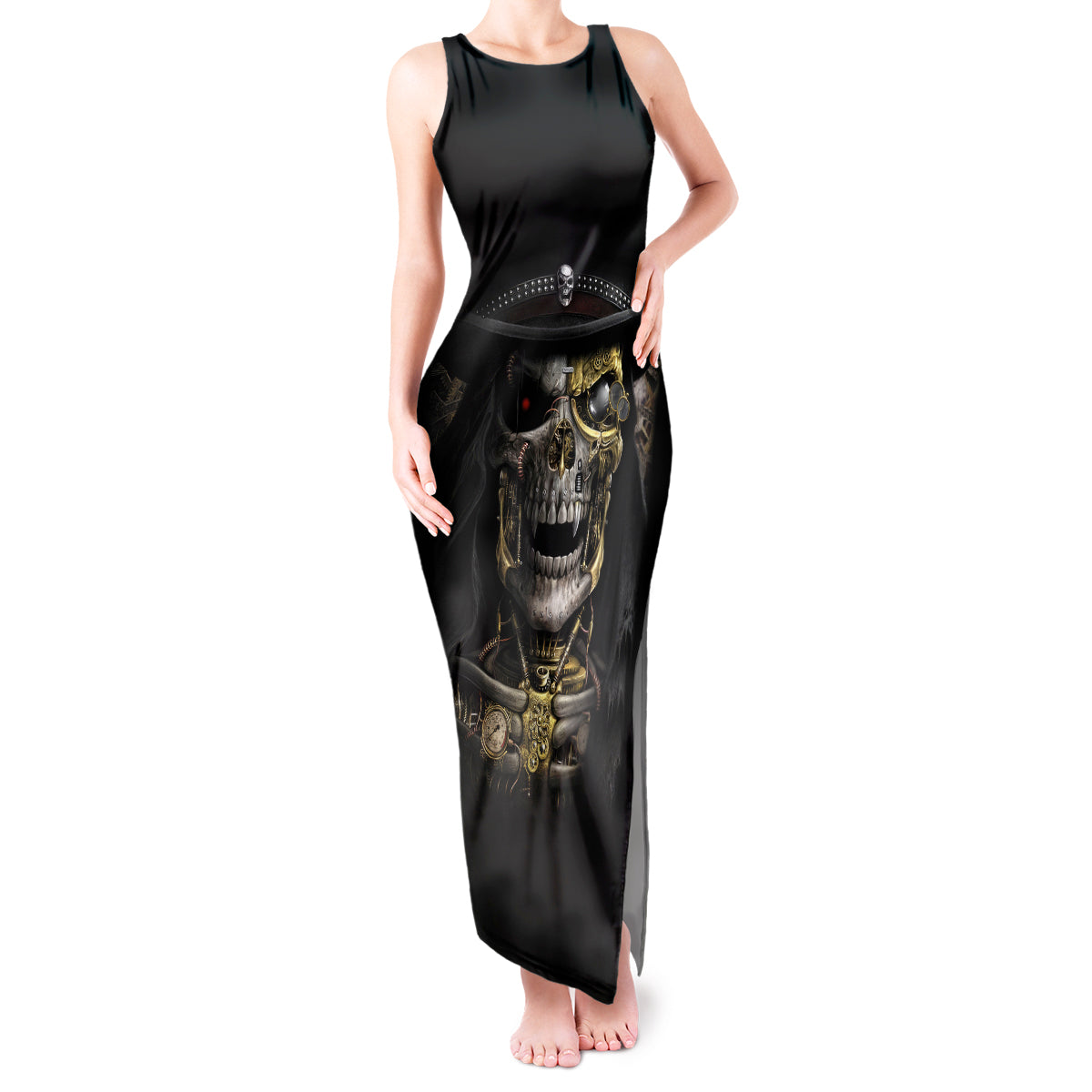 skull-tank-maxi-dress-golden-skull-steampunk