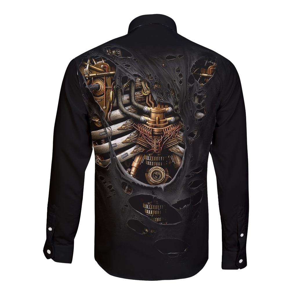 skull-long-sleeve-button-shirt-skeleton-steampunk-heart-inside