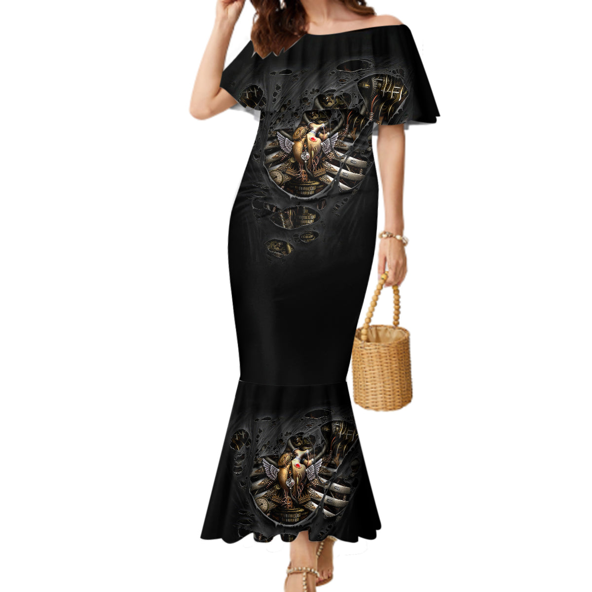 skull-mermaid-dress-skeleton-steampunk-heart-inside