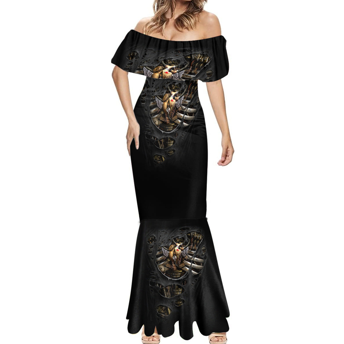 skull-mermaid-dress-skeleton-steampunk-heart-inside