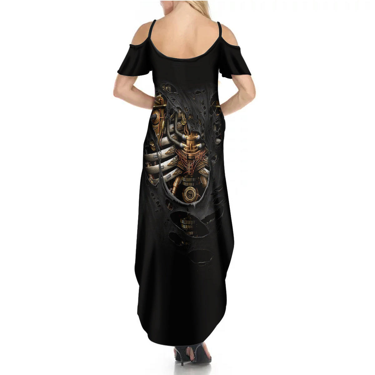 skull-summer-maxi-dress-skeleton-steampunk-heart-inside