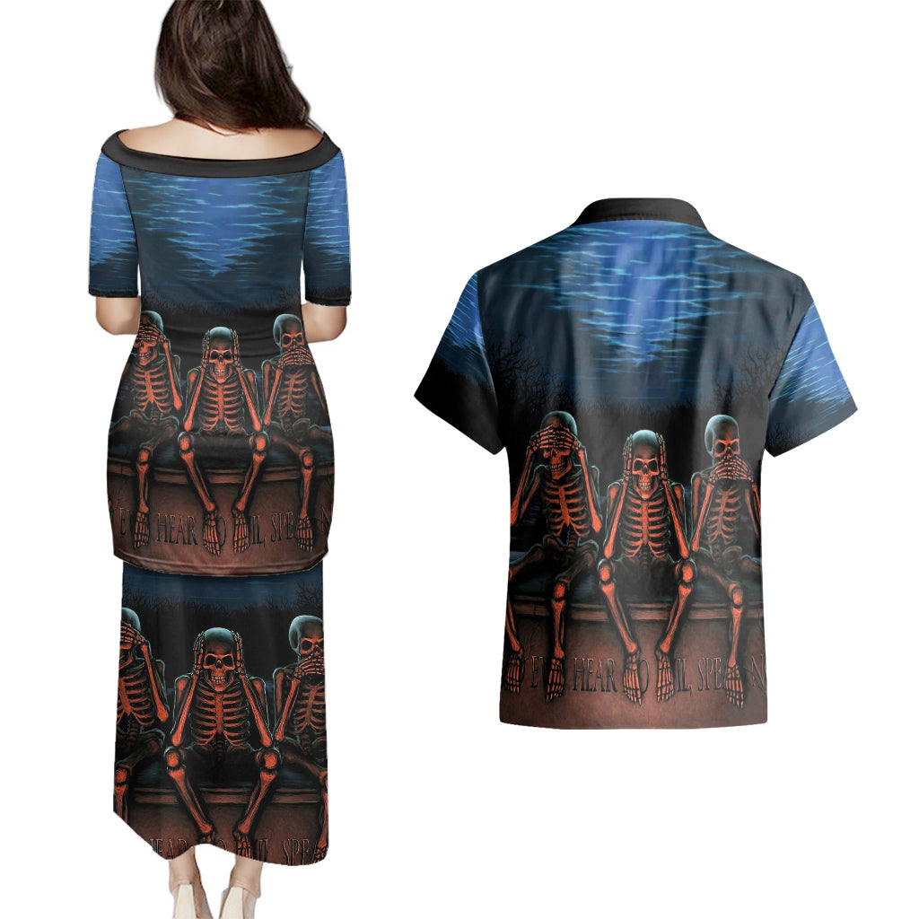 skull-couples-matching-puletasi-dress-and-hawaiian-shirt-three-skeleton-no-see-no-speak-no-hear