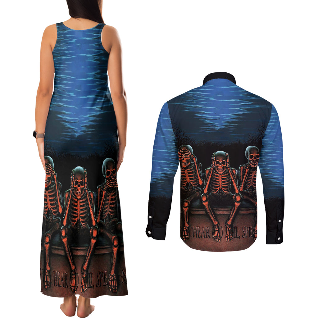 skull-couples-matching-tank-maxi-dress-and-long-sleeve-button-shirts-three-skeleton-no-see-no-speak-no-hear