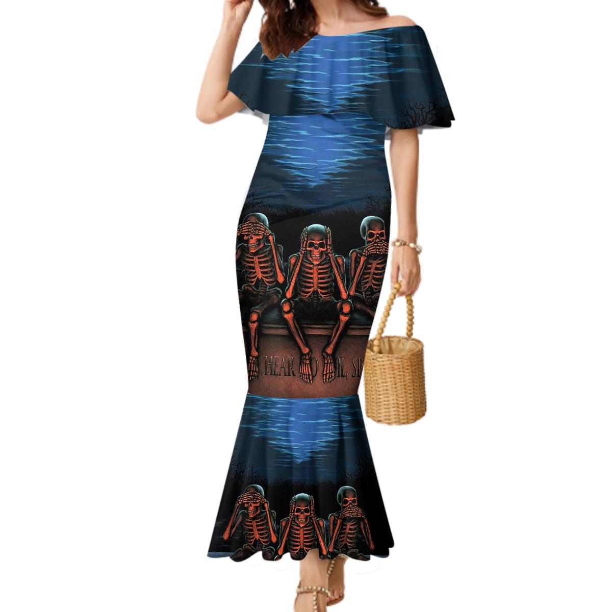 skull-mermaid-dress-three-skeleton-no-see-no-speak-no-hear