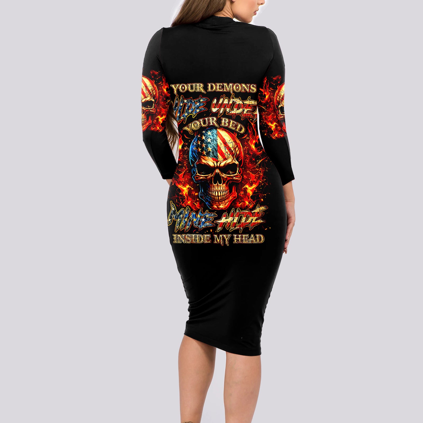 fire-skull-long-sleeve-bodycon-dress-my-demon-hide-inside-my-head