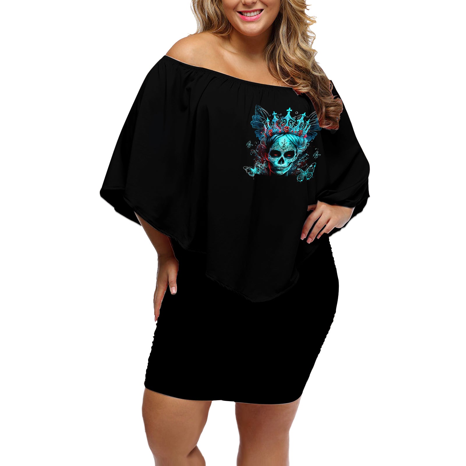 da-de-los-muertos-skull-off-shoulder-short-dress-im-not-a-princess-im-the-queen
