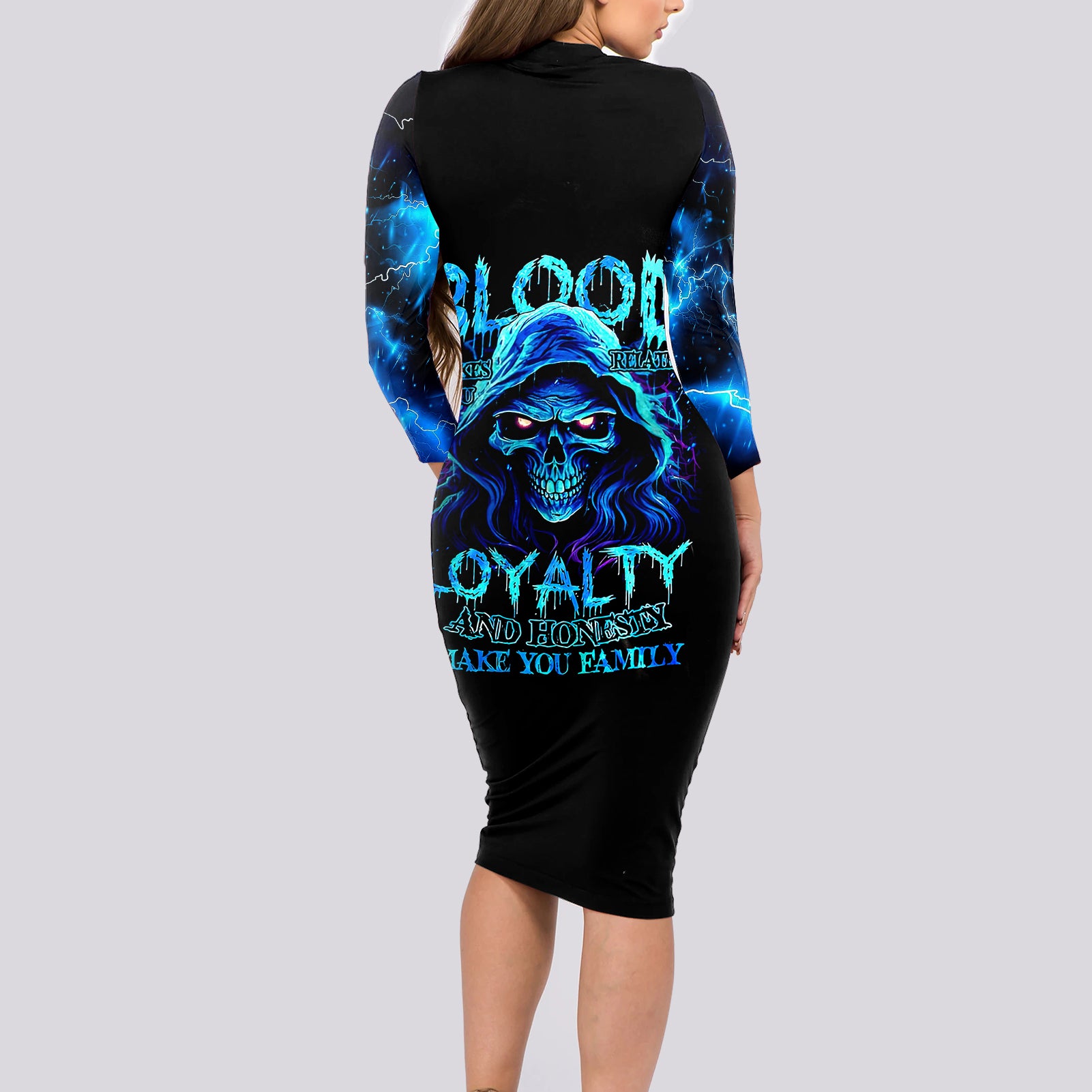 blue-flame-skull-long-sleeve-bodycon-dress-blood-make-you-related