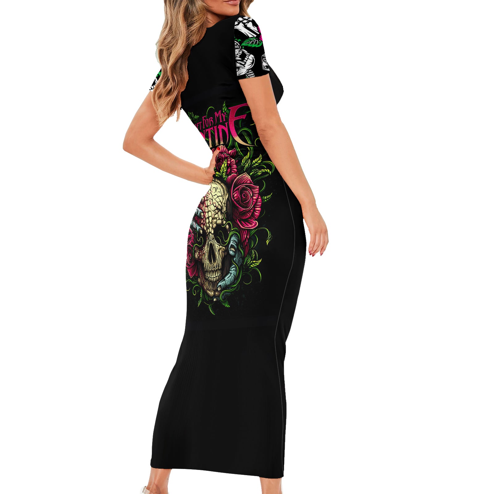 viper-skull-short-sleeve-bodycon-dress-bullet-for-my-valentine