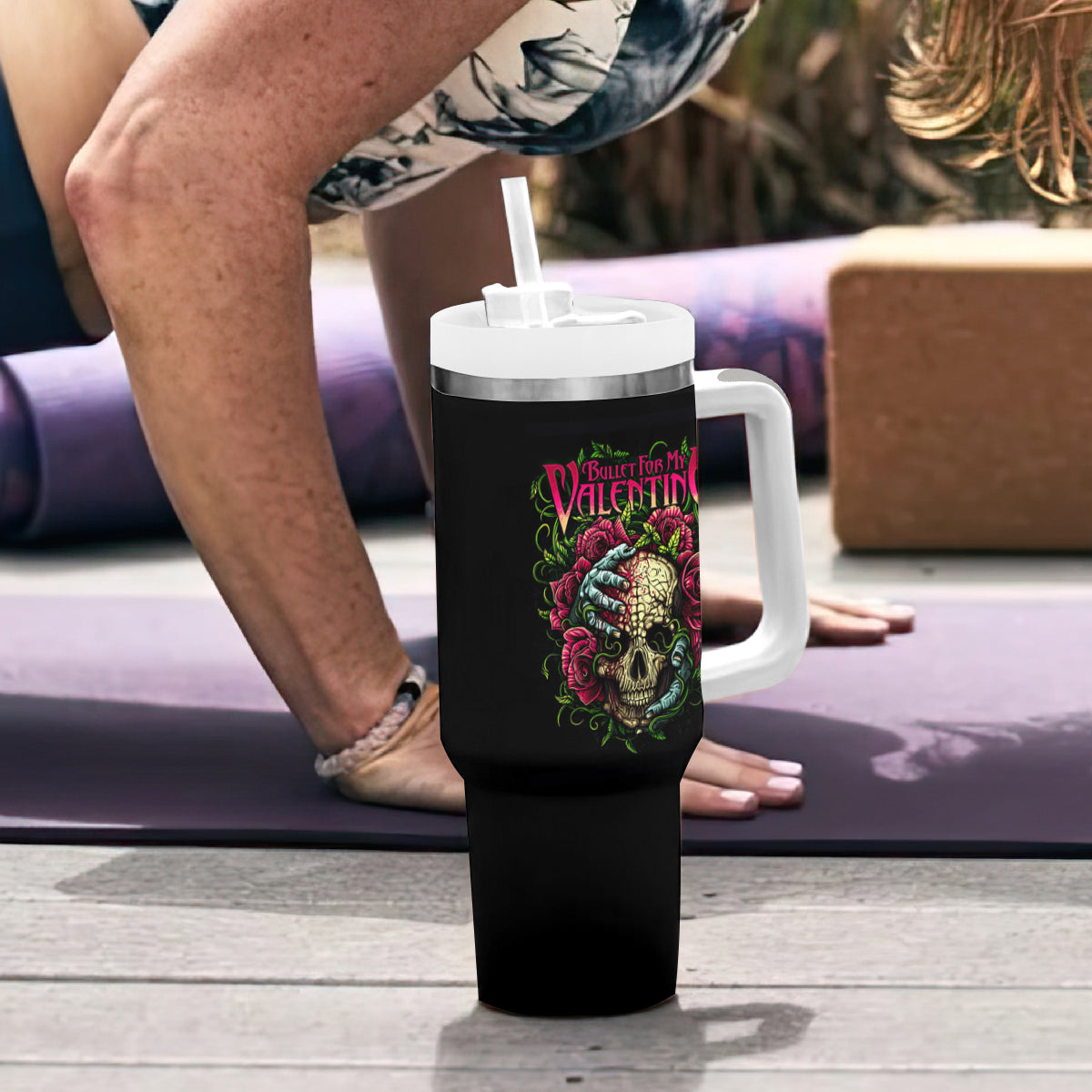 Viper Skull Tumbler With Handle Bullet For My Valentine