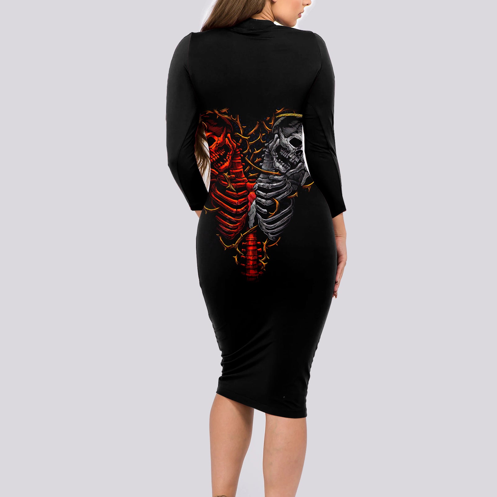 skull-long-sleeve-bodycon-dress-devil-and-angel-twin-skull