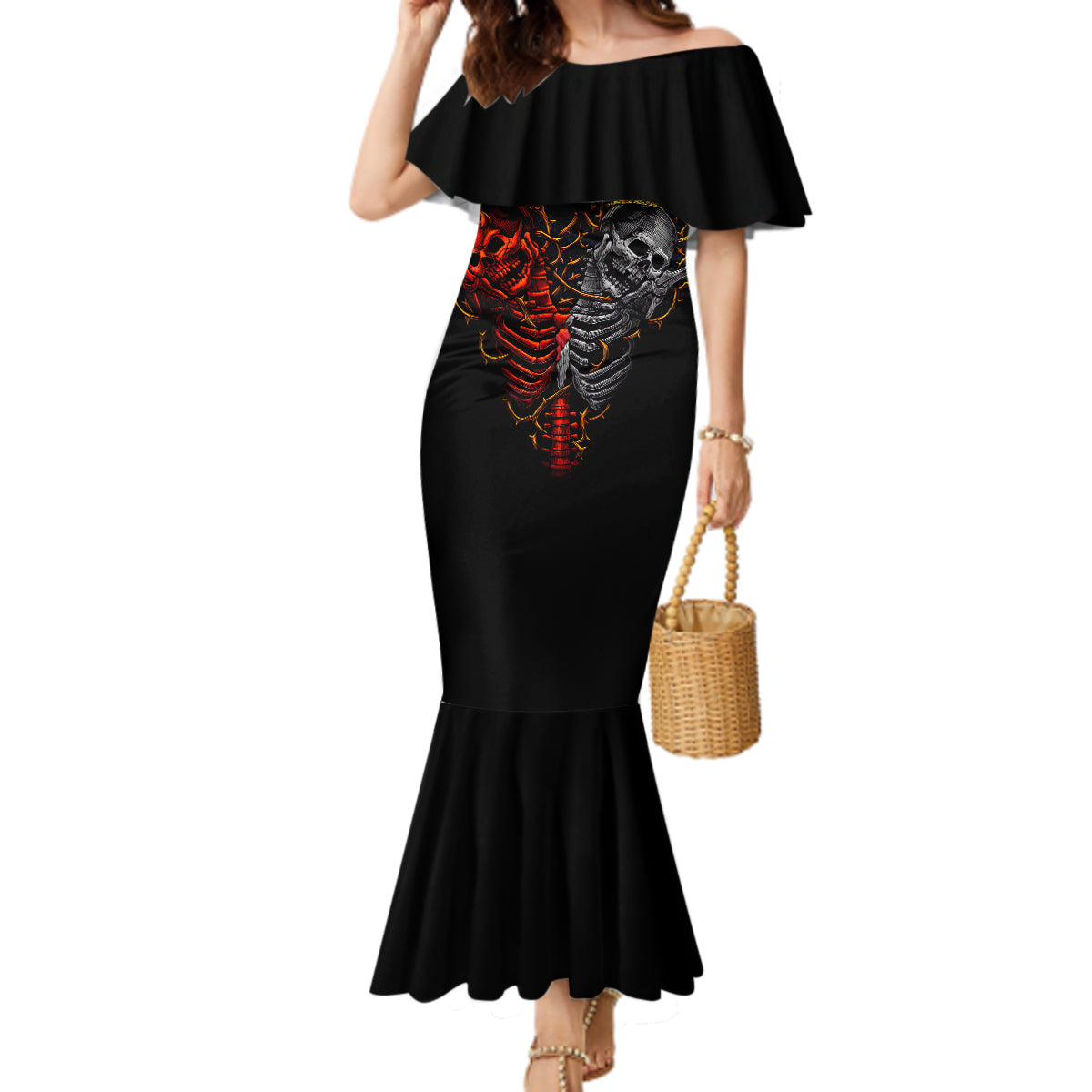 skull-mermaid-dress-devil-and-angel-twin-skull