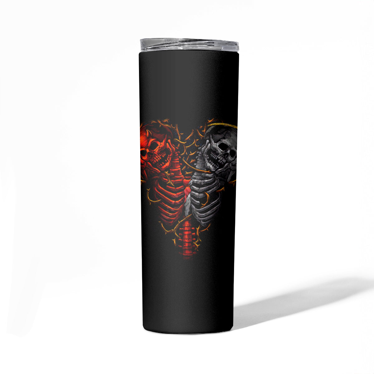 Skull Skinny Tumbler Devil And Angel Twin Skull