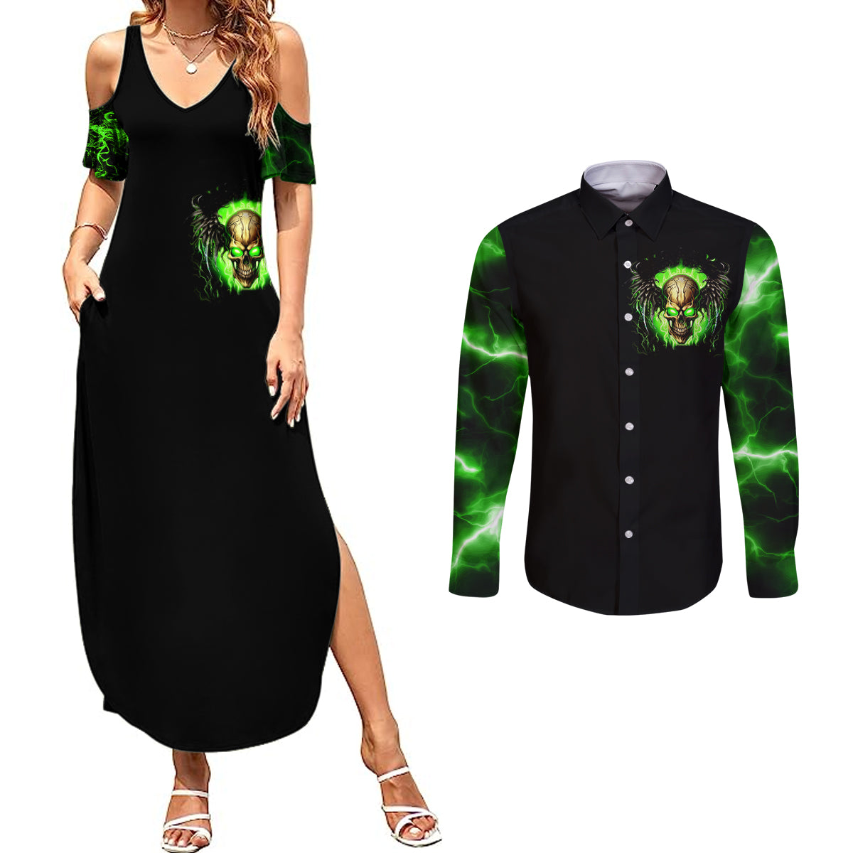 skull-couples-matching-summer-maxi-dress-and-long-sleeve-button-shirts-dont-try-to-figured-me-out