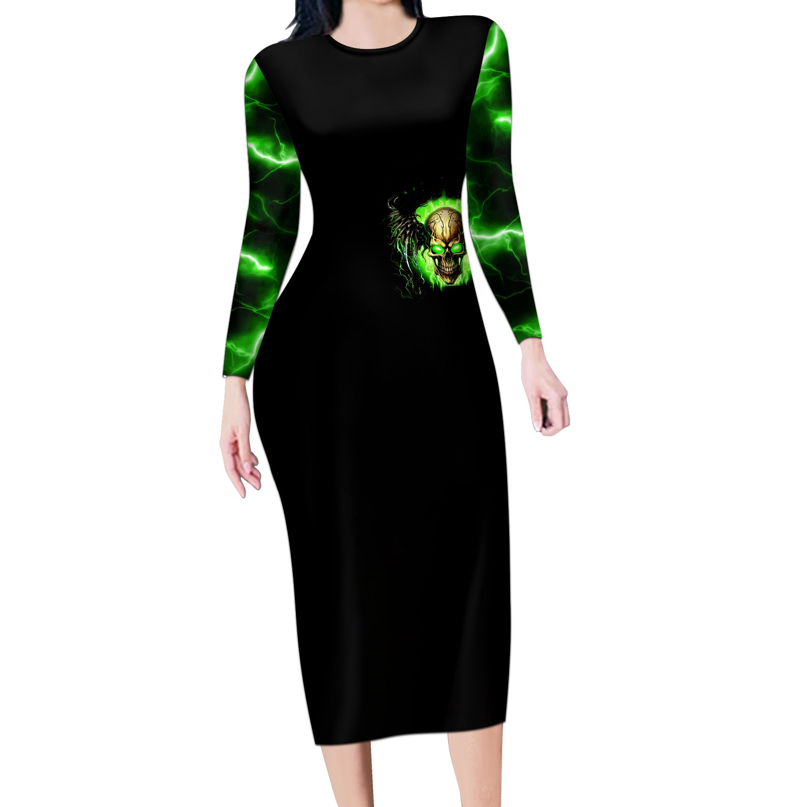 skull-long-sleeve-bodycon-dress-dont-try-to-figured-me-out
