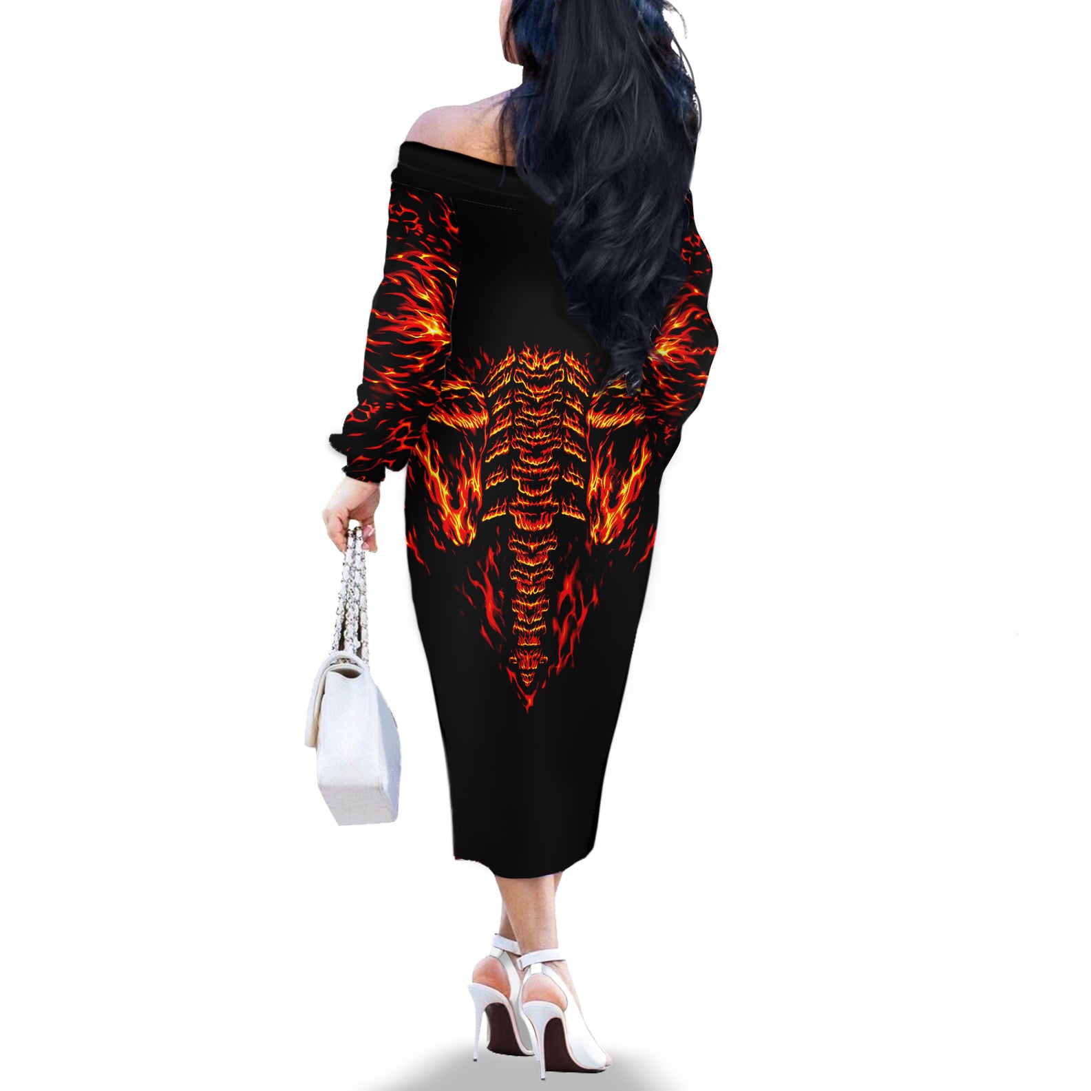 flame-skull-off-the-shoulder-long-sleeve-dress-skull-face-inside-me
