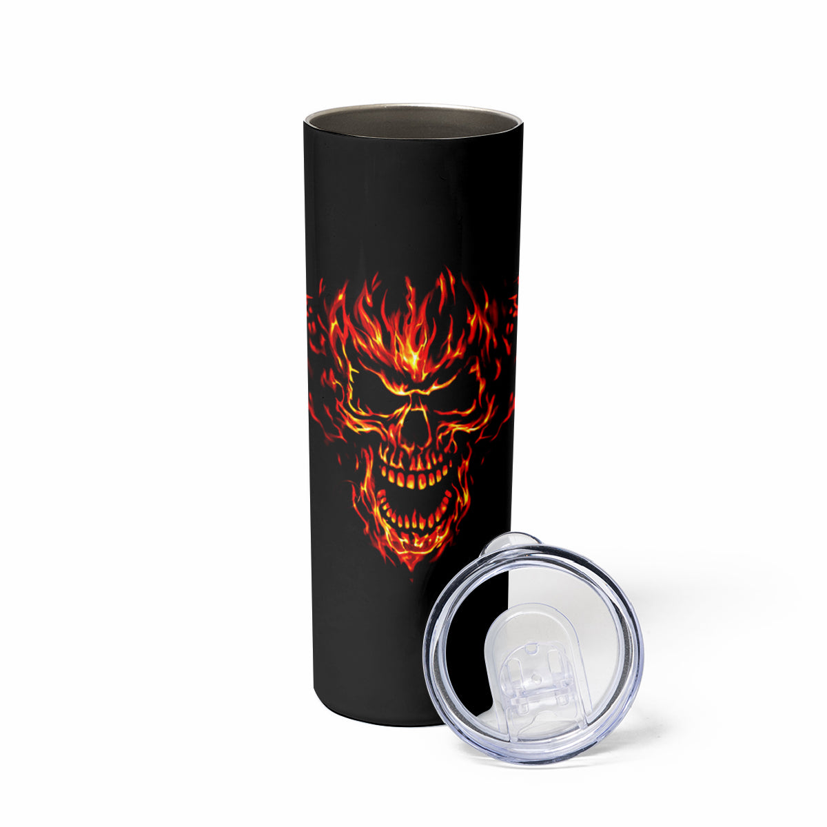 Flame Skull Skinny Tumbler SKull Face Inside Me