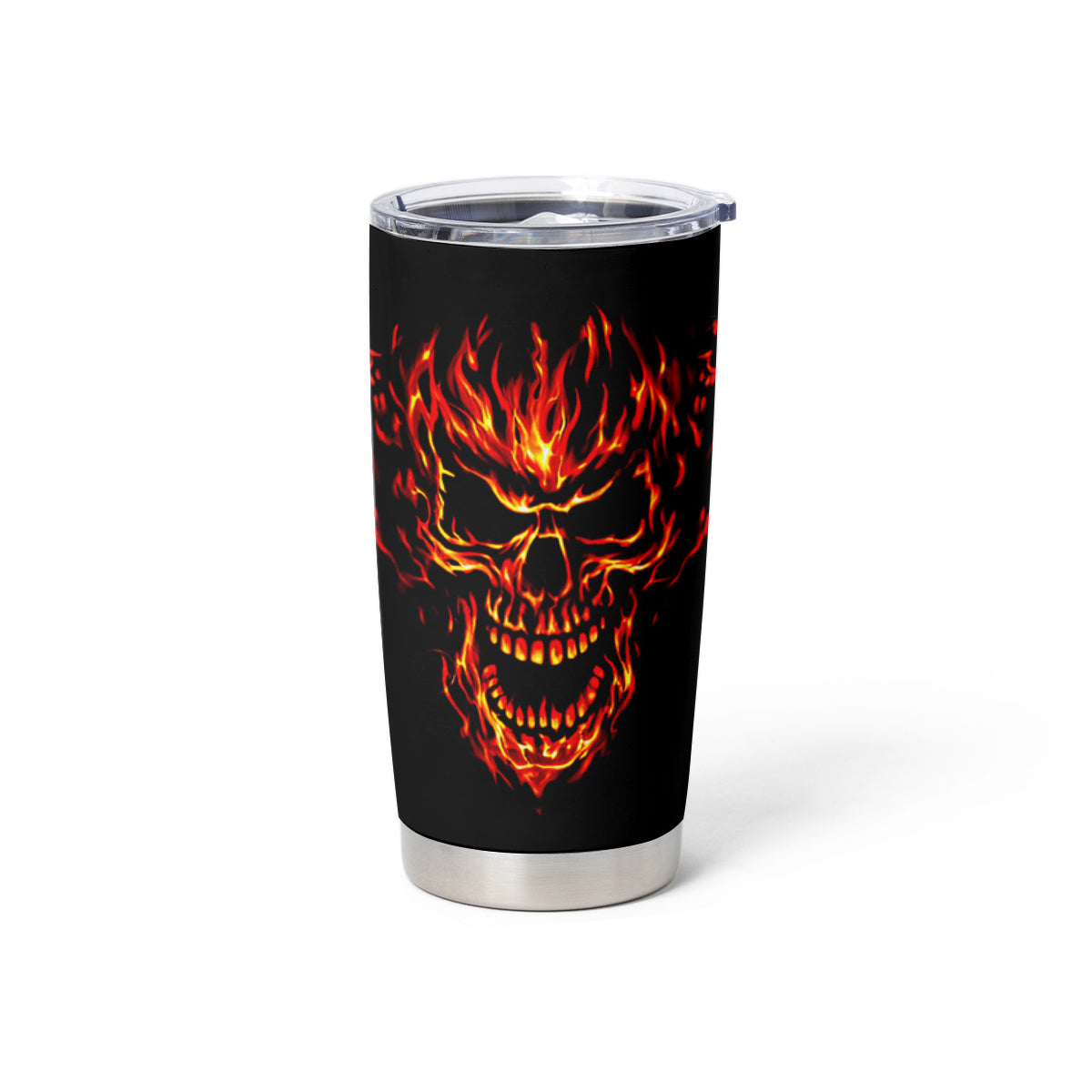 Flame Skull Tumbler Cup SKull Face Inside Me