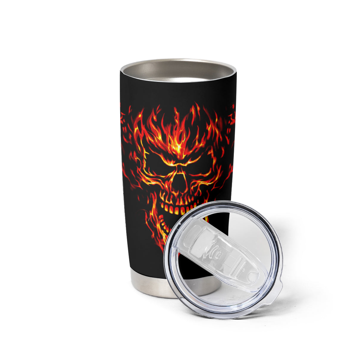 Flame Skull Tumbler Cup SKull Face Inside Me