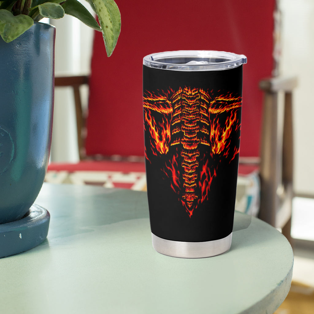 Flame Skull Tumbler Cup SKull Face Inside Me