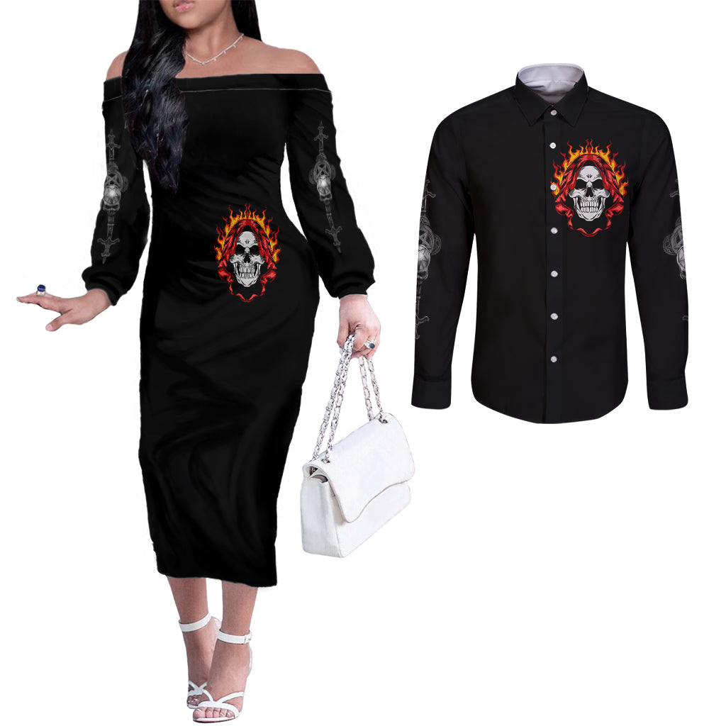 skull-couples-matching-off-the-shoulder-long-sleeve-dress-and-long-sleeve-button-shirts-before-your-judge-me-pls-understand